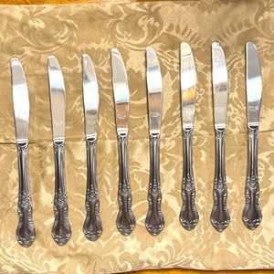 Reed & Barton Rebacraft Candace-Andrea Knives Stainless Flatware Set of 8 Knives